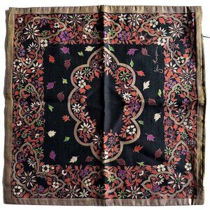 Jim Thompson 100% Thai Silk Floral Pillow Cover 15.25" Autumn Colors Signed